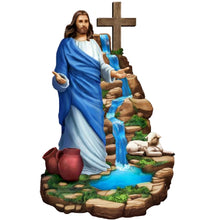 Load image into Gallery viewer, The Bradford Exchange The Good Shepherd Light of Faith Illuminated Sculpture Handcrafted Religious Home Décor with Crystalline Water Feature 12-inches - RCE Global Solutions
