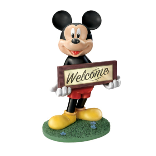 The Bradford Exchange Disney Mickey Mouse Fully Sculpted Solar Powered Outdoor Welcome Sign With Built in Light Sensing Solar Panel UV and Water Resistant 16"-Inches
