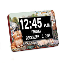 Load image into Gallery viewer, The Bradford Exchange Keep Time with Playful Kitties Easy-Read Digital Clock Featuring Adorable Kitten Art Handcrafted with LED Display USB Charging Port and Remote Control by Jurgen Scholz 9.5&quot; W x 7&quot; H - RCE Global Solutions
