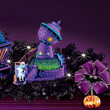 Load image into Gallery viewer, The Bradford Exchange Disney Hawthorne Village Division The Nightmare Before Christmas Illuminated Blacklight Garland Collection Issue #1 Jack&#39;s House with Jack Skellington and Sally Dual Figurine 6.75&quot; H Sculpture, 4.25&quot; H Figurine - RCE Global Solutions
