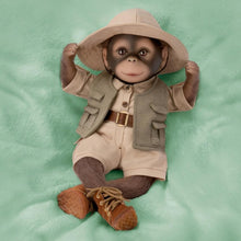 Load image into Gallery viewer, The Ashton - Drake Galleries Milo the Safari Monkey Doll Lifelike So Truly Real® Hand Applied Mohair Weighted Fully Poseable with Soft RealTouch® Vinyl Skin and Plush Leopard Stuffed Animal 16&quot;-Inches
