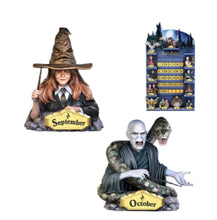 Load image into Gallery viewer, The Bradford Exchange HARRY POTTER Perpetual Calendar Collection Issue #5: Sep / Oct Hand-painted &amp; Handcrafted 3.5-Inch Sculpture Officially Licensed with Custom 13.5-Inch HOGWARTS™ Castle Display
