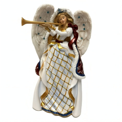 The Bradford Exchange The Jeweled Nativity Figurine Collection Issue #13: Heavenly Messenger Handcrafted Fabergé Inspired Nativity Set with Swarovski Crystals Christmas Holiday Figurine by Peter Carl Faberge 7 1/2-inches - RCE Global Solutions