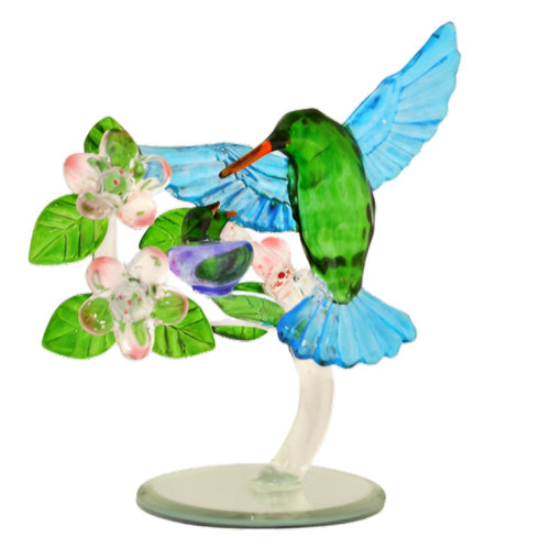 The Bradford Exchange Garden Treasures of Sparkling Elegance Figurine Collection Tiny Treasures Issue #6 Handcrafted Jewel-Like Beauty Hummingbirds Crystal Figurine 6-Inches - RCE Global Solutions