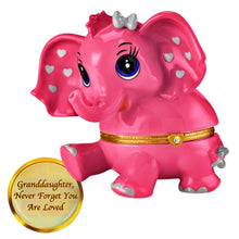 Load image into Gallery viewer, The Bradford Exchange Granddaughter, Never Forget You Are Loved Birthstone Music Box Collection Issue #6: JUNE Heirloom Porcelain Elephant with Swarovski Crystal and Plays &quot;You Are My Sunshine&quot; 4.5-inches
