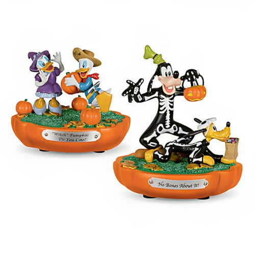 The Bradford Exchange 2-Pack Witch Pumpkin Do You Like? & No Bones About It from Disney Spooktacular Halloween Lighted Figurine Collection Issue #2 Handcrafted Hand-painted Characters 3-1/4-inches - RCE Global Solutions