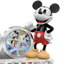 Load image into Gallery viewer, The Bradford Exchange Mickey Mouse Disney 100 Years of Wonder Clock Mickey Mouse Commemorative Clock Handcrafted Hand-Painted Disney Collectible Precision Quartz Movement Electroplated Finish and Faceted Crystalline Base 10&quot; W x 7&quot; H x 4&quot; D - RCE Global Solutions
