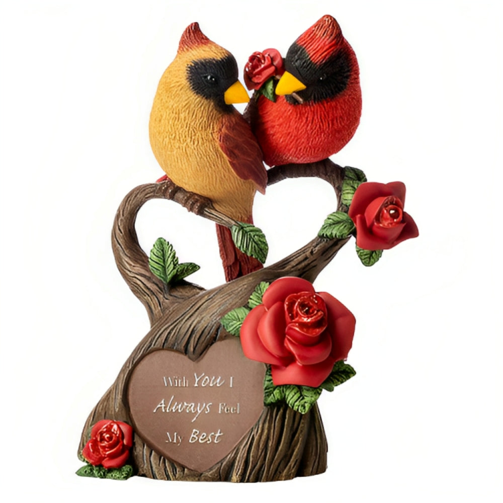 The Hamilton Collection With You I Always Feel My Best Cardinals Figurine Issue #3 Romantic Collectible with Swarovski Crystals Glitter Accents and Heartfelt Sentiment 4.5-inches - RCE Global Solutions