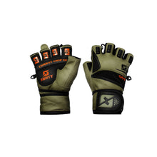 Load image into Gallery viewer, Skott Tactical Green Weightlifting Gloves Military Style Gym with Wrist Wrap Support Anti-Slip Gel Grip Flexible Finger Protection Durable Training Best Body Building Fitness and Exercise Accessories Unisex
