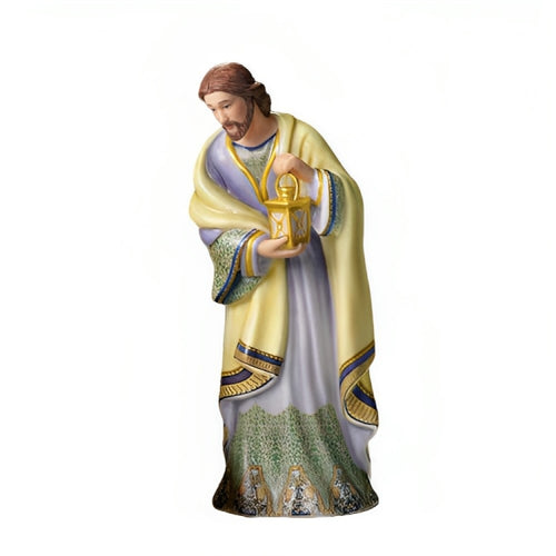 The Bradford Exchange Joseph Issue #2 from Silent Night (Notte Silenzioza) Nativity Figurine Collection Handcrafted Porcelain Tuscan Style Motifs Gold Tone Highlights 7-inches