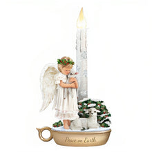 Load image into Gallery viewer, The Bradford Exchange Peace on Earth Issue #1 from Warm Winter Welcome Candle Collection Angel Sculptures with Flameless Candles by Dona Gelsinger 9-inches - RCE Global Solutions
