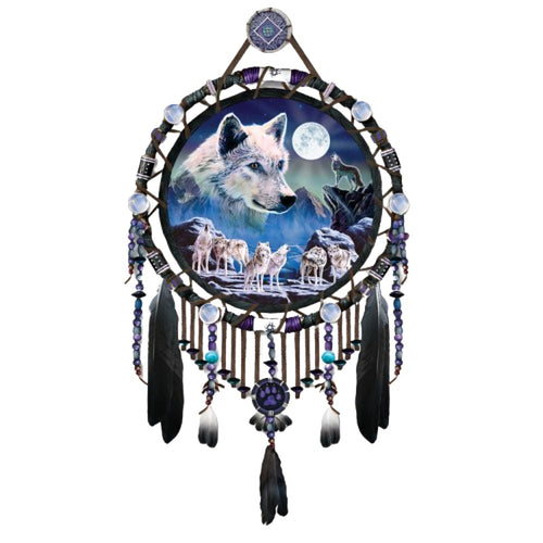 The Bradford Exchange Sacred Spirits Dreamcatcher Collection Issue #3: 'Evening Harmony' Glow-in-the-Dark Dreamcatcher with Handcrafted Frame and Beads by Robin Koni 8.25-Inches