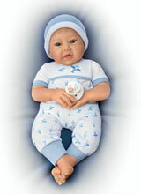 Load image into Gallery viewer, The Ashton-Drake Galleries New to The Crew Baby Doll, 17.5 Inch Collector&#39;s Edition, Silicone with Cloth Body, Michelle Fagen Design (Blue) - RCE Global Solutions
