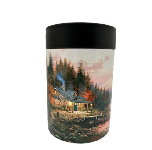 The Bradford Exchange Tranquility Insulated Drinkware Collection: Insulated Water Tumbler Can Cooler Issue #7 Stainless Steel 12 Oz by Thomas Kinkade 7-Inches - RCE Global Solutions