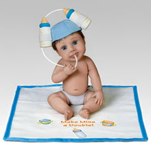 Load image into Gallery viewer, The Ashton-Drake Galleries Make Mine A Double Cute Hats Off To You Collection Baby Doll Crafted by Master Sculptor Sherry Rawn 5 1/2- inches - RCE Global Solutions
