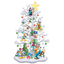 Load image into Gallery viewer, The Bradford Exchange Magic of Disney Pre-Lit Tabletop Glitter Christmas Tree Decoration Mickey Minnie Goofy Pluto Donald Duck and More 13&quot;-Inches - RCE Global Solutions
