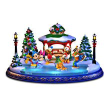 Load image into Gallery viewer, The Bradford Exchange Disney Christmas Cove Sculpture Mickey &amp; Friends The Holidays Are Magic Illuminated Musical Christmas Decoration 6.25-inches

