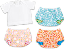 Load image into Gallery viewer, The Ashton-Drake Galleries Baby Doll Clothes Set, 4 Pieces, Reversible Holiday Diaper Covers and T-Shirt, Fits 16-20 Inch Dolls - RCE Global Solutions
