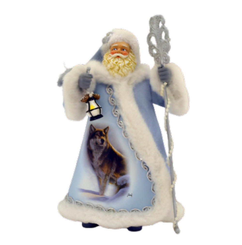 The Bradford Exchange Guardians of the North Collection Wolf-Themed Santa Claus Figurine Christmas Decorations by Al Agnew 8.25-Inches - RCE Global Solutions