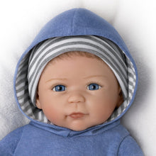 Load image into Gallery viewer, The Ashton-Drake Galleries Caleb Lifelike Weighted TrueTouch™ Silicone Baby Doll with Rooted Hair by Linda Murray 18-inches
