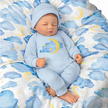 Load image into Gallery viewer, The Ashton-Drake Galleries Boy Baby Doll &quot;Ethan&quot; With Swaddle &amp; Hat So Truly Real® Hand-painted, Weighted Body and Hand-rooted Hair, Poseable Vinyl Limbs by Waltraud Hanl 19-inches - RCE Global Solutions
