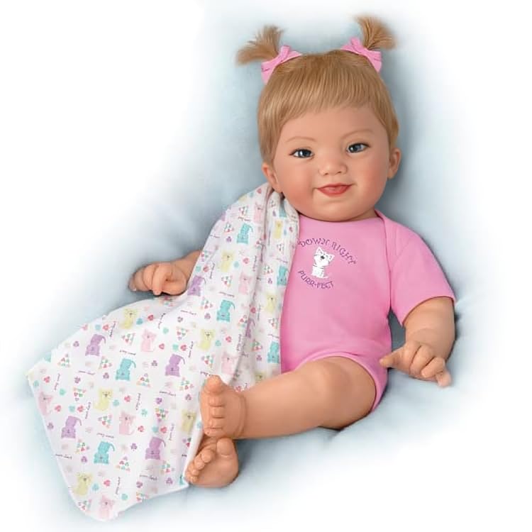 The Ashton - Drake Galleries Down Syndrome Awareness Lifelike Poseable Baby Girl Doll So Truly Real® Handcrafted of RealTouch® Vinyl with Weighted Cloth Body by Master Doll Artist Ping Lau 16