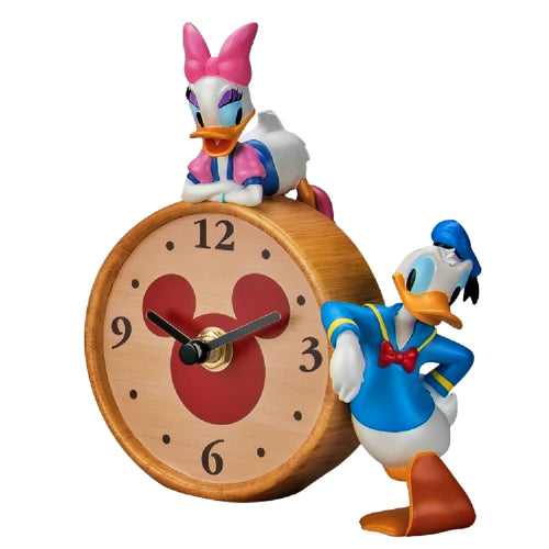 The Bradford Exchange Disney Mickey Mouse & Friends Desk Clock Issue 3 Hand-Painted Donald and Daisy Quartz Timepiece Sculpted Resin Base Classic Disney Home Decor 4.75" W x 4.5" H