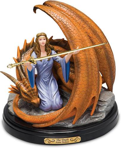 The Bradford Exchange Anne Stokes The Truth Dragon Sculpture Hand Cast and Handpainted with Removable 22 Carat Gold Plated Sword of Truth 9