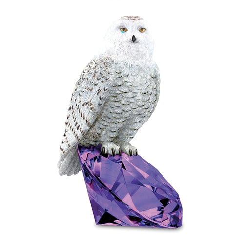 The Hamilton Collection Protector of Amethyst Messengers Of Precuious Virtue Handcrafted and Hand-Painted Featuring Shimmering Glitter and Expertly Carved Amethyst-Inspired Stone Owl Figurine by Nene Thomas 5.25-inches - RCE Global Solutions