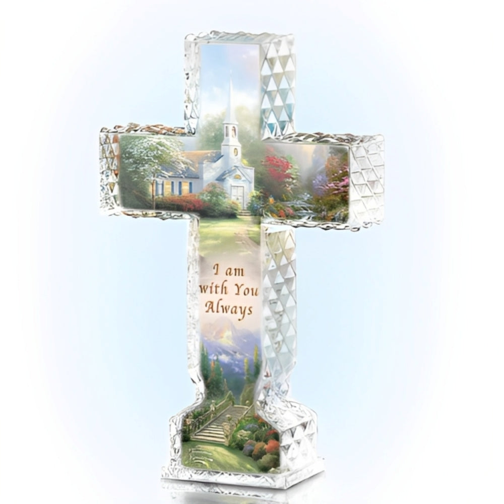 The Bradford Exchange Glory Inspirations Of Hope Cross Crystalline Religious Sculpture Collection Issue #4 by Thomas Kinkade 6.5-Inches - RCE Global Solutions