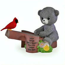Load image into Gallery viewer, The Hamilton Collection Faithful Fuzzies Forever in My Heart Figurine Issue #4 &quot;Your Wings Were Ready&quot; Hand-Painted Bereavement Bear with Cardinal and Flowers Memorial Keepsake 3.5-inches - RCE Global Solutions
