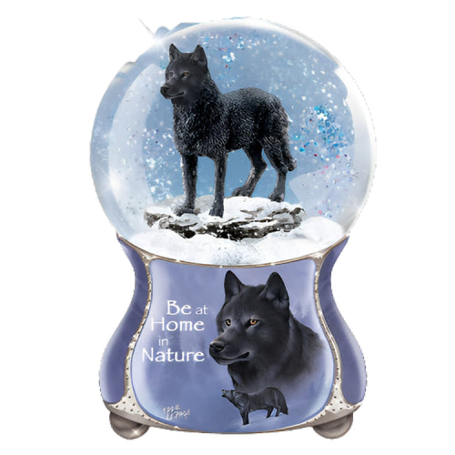 The Bradford Exchange Spirits Within Musical Wolf Glitter Globe: Midnight Soul by Eddie Lepage 5.75-inches - RCE Global Solutions