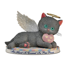 Load image into Gallery viewer, The Hamilton Collection My Kitten My Angel Figurine Collection &quot;My Heart Is Covered In Paw Prints.&quot; Angel Cat Memorial Figurine Handcrafted Sculpture with Glitter Wings Golden Halo and Heart-Shaped Paw Print Accent 3.5-inches - RCE Global Solutions
