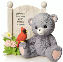 Load image into Gallery viewer, The Hamilton Collection Faithful Fuzzies Forever in My Heart Figurine Issue #2 &quot;Hold You In My Heart&quot; Hand-Painted Bereavement Bear with Cardinal and Flowers Memorial Keepsake 3.5-inches - RCE Global Solutions
