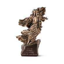 Load image into Gallery viewer, The Bradford Exchange Light Of The World Sculpture Collection Issue #5: 'Love The Lord' Handcrafted Cold-Cast Bronze Illuminated with Inspirational Scripture 11-inches

