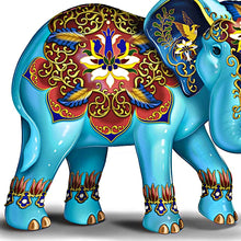 Load image into Gallery viewer, The Hamilton Collection “Powerful Purity” Cloisonné Elephant Figurine Beauty and Strength Collection Handcrafted Hand-Painted Elephant Statue with Floral Iris Design Decorative Elephant Collectible 3.5-inches
