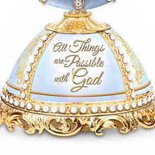 Load image into Gallery viewer, The Bradford Exchange All Things Are Possible With God His Heavenly Messages Collection Issue #1 Fabergé-Style Lighted Religious Music Box 6.25-inches - RCE Global Solutions
