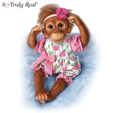 Load image into Gallery viewer, The Ashton-Drake Galleries Precious Poppy Poseable Lifelike Monkey Doll by Jane Baffi 12-inches - RCE Global Solutions
