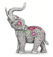 Load image into Gallery viewer, The Hamilton Collection Blake Jensen Legends of Fortune Elephant Figurine Features Hand Set Faux Gems in Pave Style Setting With Bas-relief Floral Patterns and Swarovski Crystal Accents 7&quot;-Inches - RCE Global Solutions
