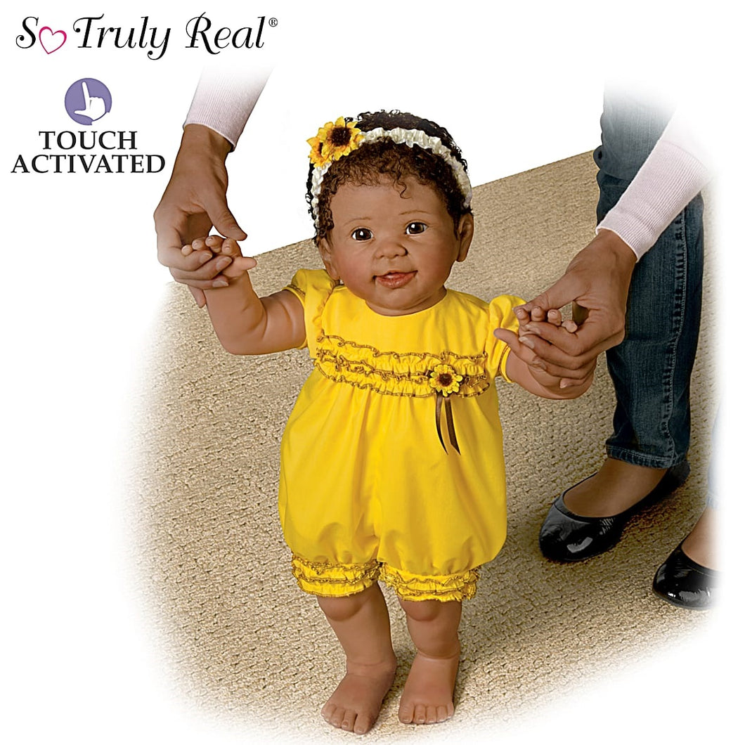 The Ashton-Drake Galleries Kiara's First Steps: Walks with Your Help! - So Truly Real® Lifelike, Interactive & Realistic African-American Baby Doll 26-inches - RCE Global Solutions