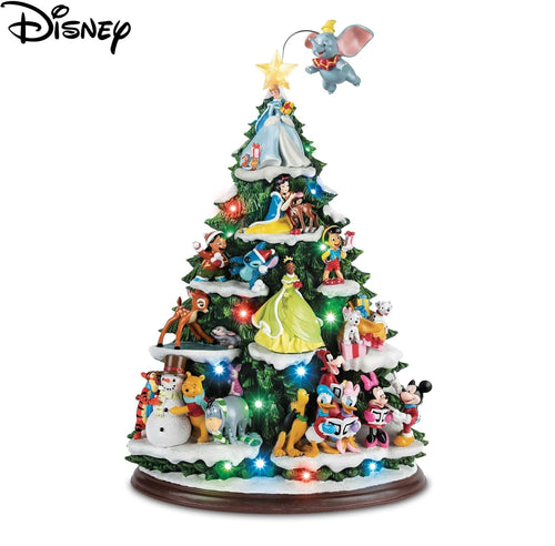 The Bradford Exchange Disney Holiday Cheer Musical Christmas Tree Handcrafted Tabletop Masterpiece with 25 Beloved Characters, LED Lights & Holiday Songs 16"-Inches