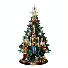 Load image into Gallery viewer, The Bradford Exchange Magic of the Holidays Ultimate Nutcracker Tree Musical Illuminated Christmas Tabletop Decoration with Rotating Train, Hand-Painted &amp; LED Lights Holiday Collectible 12.5-inches
