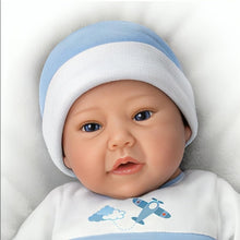 Load image into Gallery viewer, The Ashton-Drake Galleries New to The Crew Baby Doll, 17.5 Inch Collector&#39;s Edition, Silicone with Cloth Body, Michelle Fagen Design (Blue) - RCE Global Solutions
