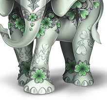 Load image into Gallery viewer, The Hamilton Collection The Blessings of Good Fortune Elephant Figurine Collection Issue #1 Blessing Of Good Luck Masterfully Handcrafted Sculpted Metallic Bas-relief Artwork &amp; Handpainted Figurine by Blake Jensen 3.75-inches
