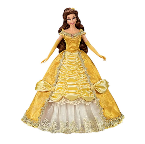 The Ashton-Drake Galleries Disney Belle Portrait Figure Poseable Collectible Doll in Rose Jacquard Satin Gown Crafted in Argil Porcelain with Hand-Painted Details 15-Inches