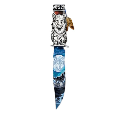The Bradford Exchange The Strength of the Wolf Knife Wall Decor Collection: Full Moon Spirit Knife Issue #1 by Al Agnew 11-Inches