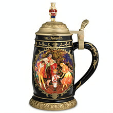 Load image into Gallery viewer, The Bradford Exchange The Nutcracker Porcelain Christmas Steinwith Sculpted Topper, Gold-Toned Lid, 24 oz Collectible Barware or Holiday Decor Handcrafted Heirloom Porcelain 8.25-inches

