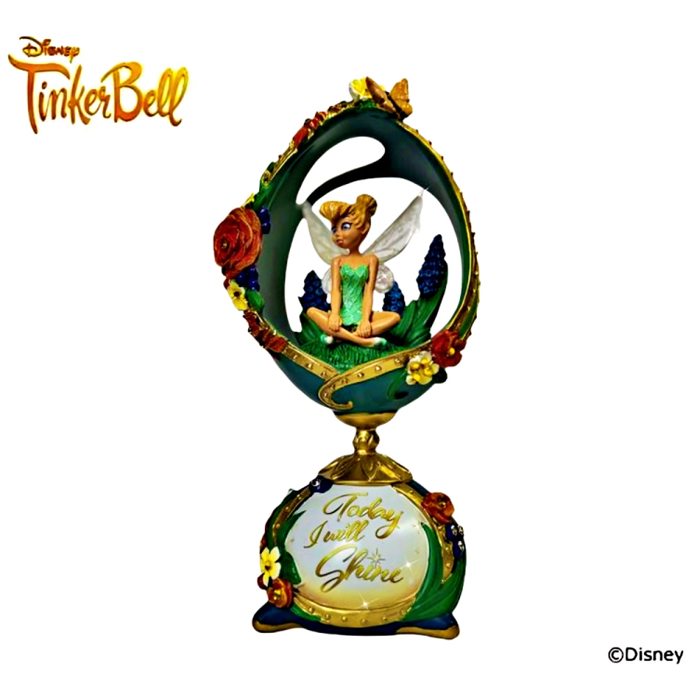 The Bradford Exchange Tink Today You Will Shine Disney Tinker Bell Enchanted Moments Collection Issue #6 Handcrafted Faberge-Style Sculptures with Faux Jewels and Raised-Relief Flowers Figurine 7-inches