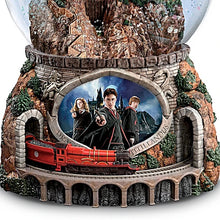 Load image into Gallery viewer, The Bradford Exchange Harry Potter Journey To Hogwarts Express Illuminated Musical Glitter Snow Globe Handmade Lighted Sculpture With Hermione Ron and Moving Train Plays Hedwigs Theme Song 7-Inches - RCE Global Solutions
