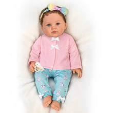 Load image into Gallery viewer, The Ashton-Drake Galleries One of A Kind Katherine Lifelike So Truly Real® Baby Girl Doll Weighted with Soft RealTouch® Vinyl Skin and Extra Coordinating Cardigan with Pants by Ping Lau 18&quot;-Inches - RCE Global Solutions
